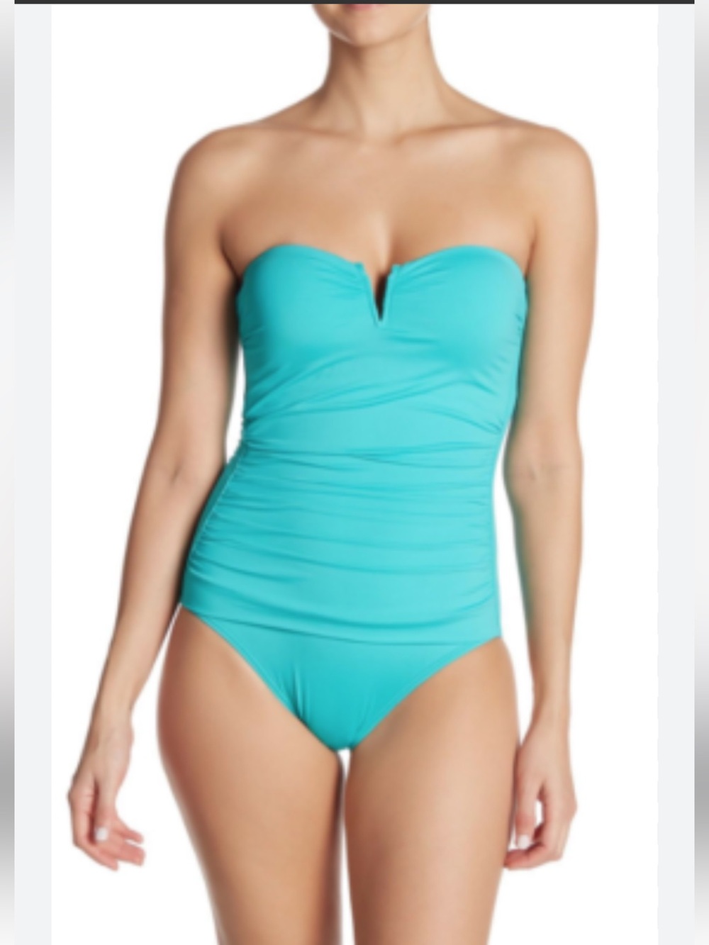 Tommy Bahama Turquoise Bandeau One-Piece Swimsuit